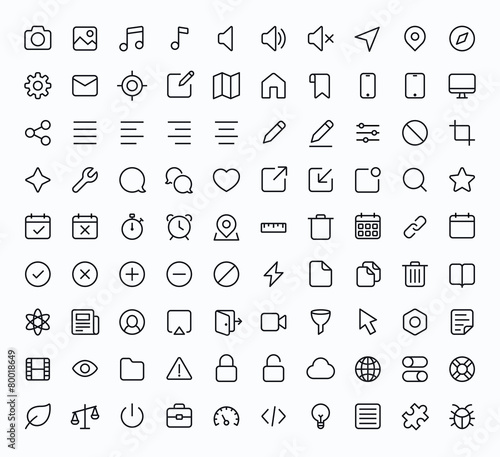 Outline vector icons for web and mobile photo