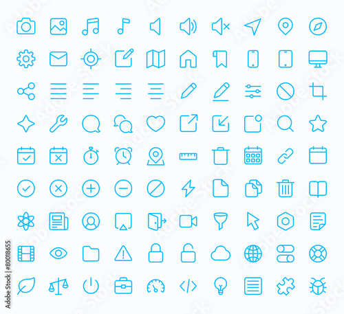 Outline vector icons for web and mobile