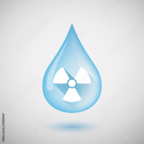 Water drop with a radio avtivity sign