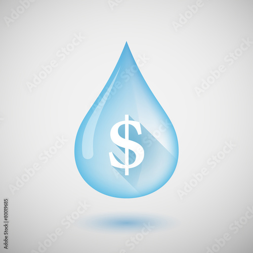 Water drop with a dollar sign