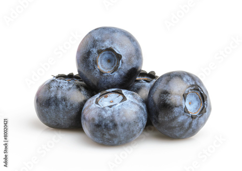 Canvas Print blueberries isolated on white background