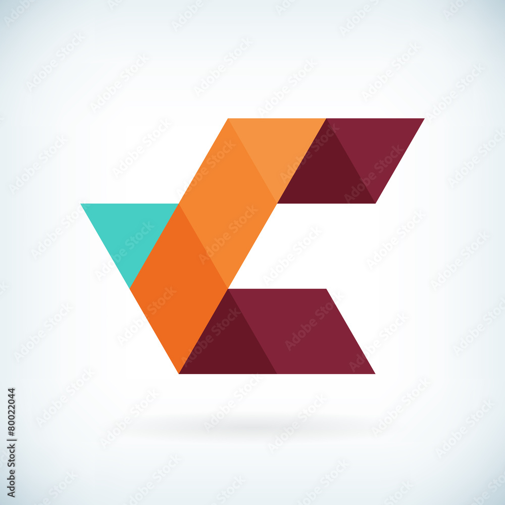Modern letter C icon flat design element template Modern letter C icon flat design element template