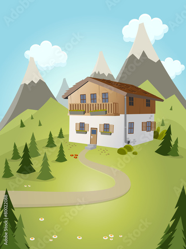 alpen haus berge idylle landschaft