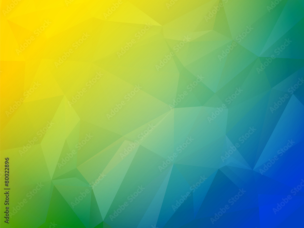 Beautiful blue green and yellow triangular background