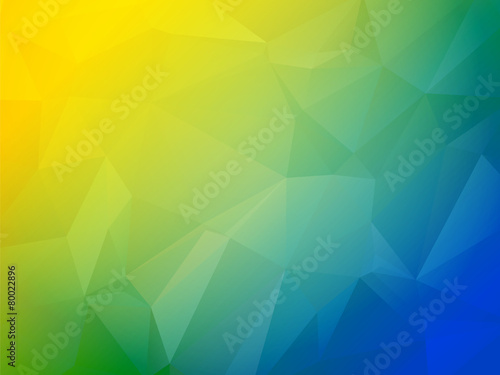 Beautiful blue green and yellow triangular background photo