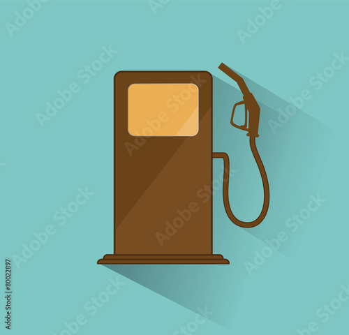 gas station in retro colors