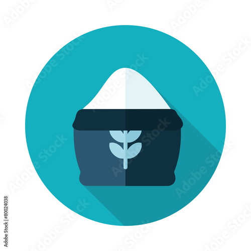 Sack of flour flat icon with long shadow