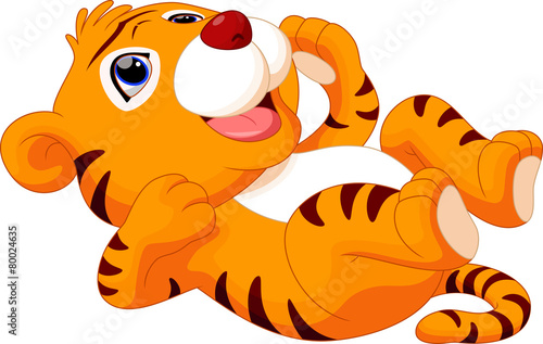 Fototapeta Naklejka Na Ścianę i Meble -  Cute baby tiger cartoon