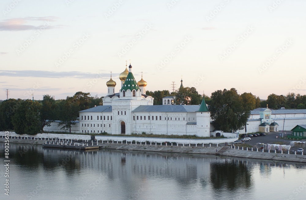 Ipatievsky monastery-fortress on Volga in a summer evening