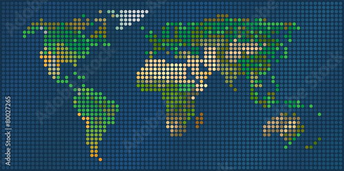 World Geographical Pixel Map