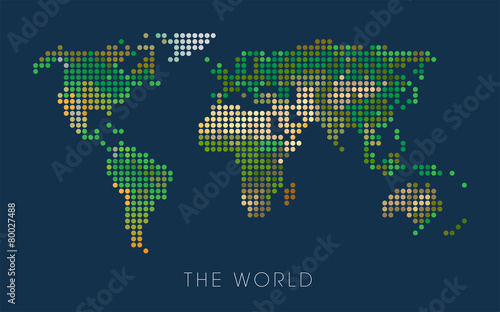 World Geographical Pixel Map