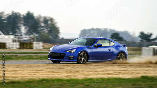 Powerful car on race way. Motion capture. © 31etc
