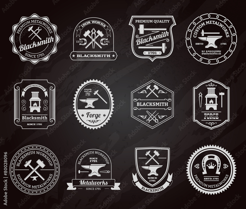 Obraz premium Tablica z etykietami kowala