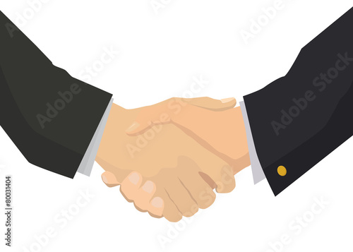 Handshake flat isolated illustration for business and finance