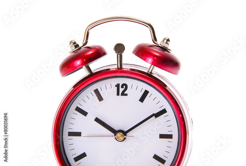 Red Alarm Clock. Isolated
