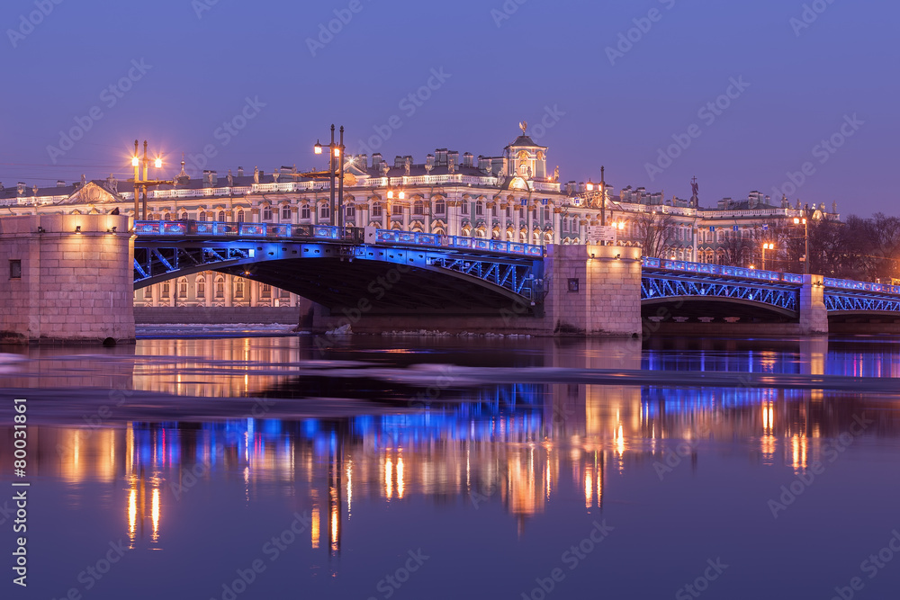 Palace Bridge and the building of the Hermitage, St. Petersburg