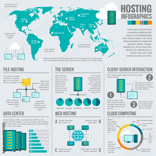 File hosting worldwide infographic poster
