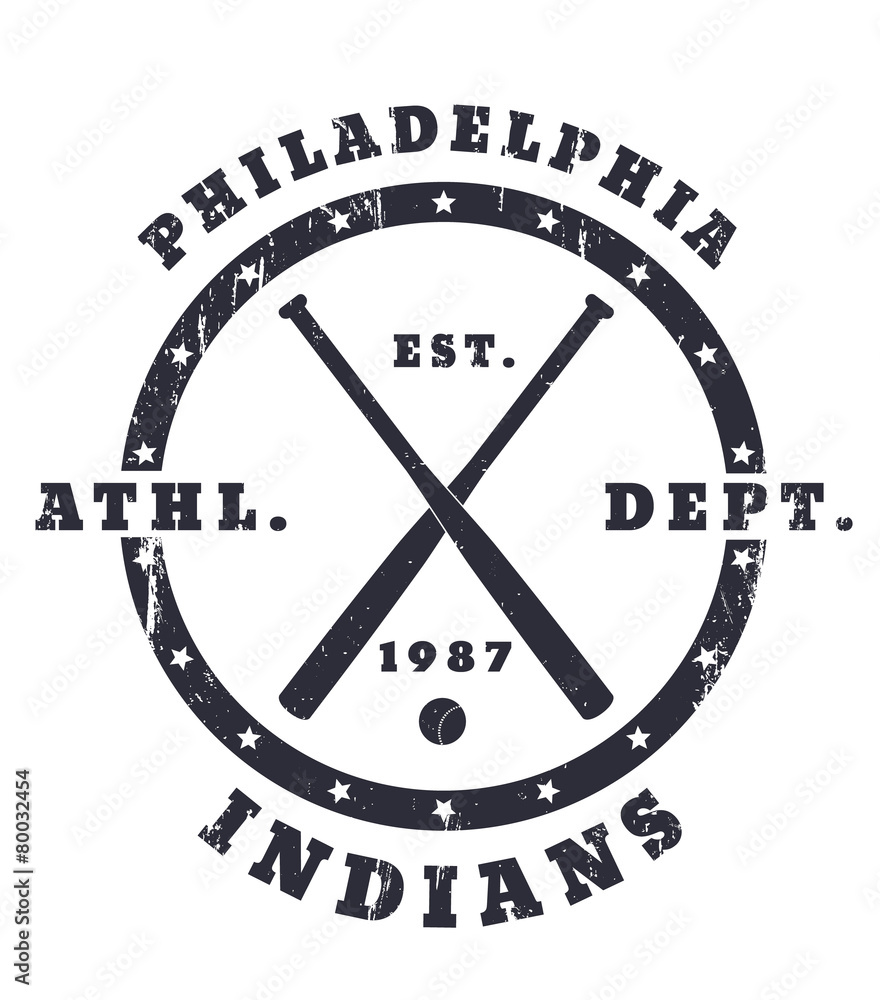 Athletic dept. grunge t-shirt design with baseball bats Athletic dept. grunge t-shirt design with baseball bats