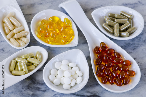 Variety of nutritional supplements.