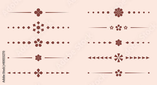 brown geometric dividers - vector set
