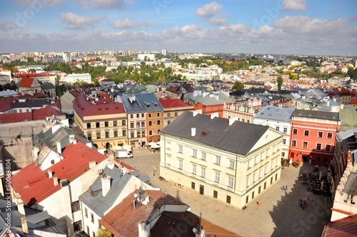 Obraz na płótnie Stare Miasto, Lublin, widok z lotu ptaka w salonie