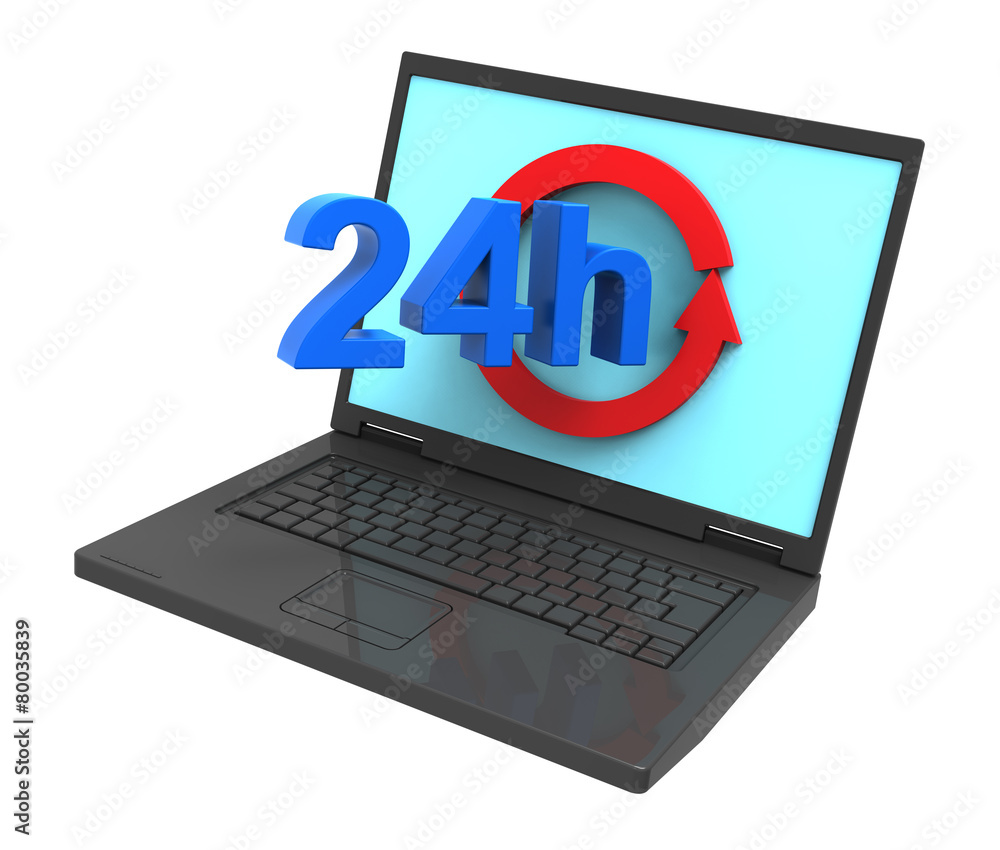 24 hours service sign. Computer generated 3D photo rendering. 24 hours service sign. Computer generated 3D photo rendering.