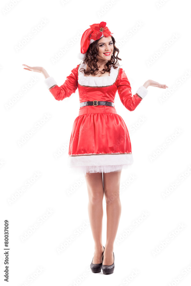 Beautiful and sexy woman wearing santa clause costume isolated Beautiful and sexy woman wearing santa clause costume isolated