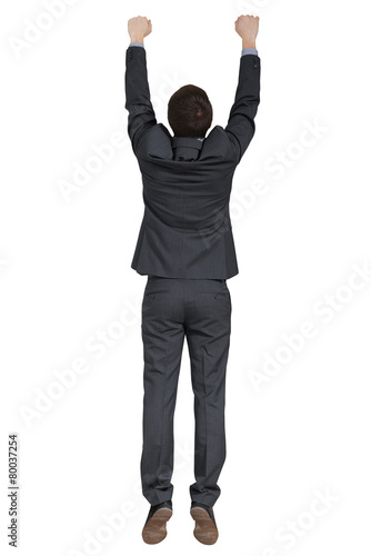 hanging man in black suit