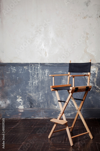 bar chair at the wall, vintage background