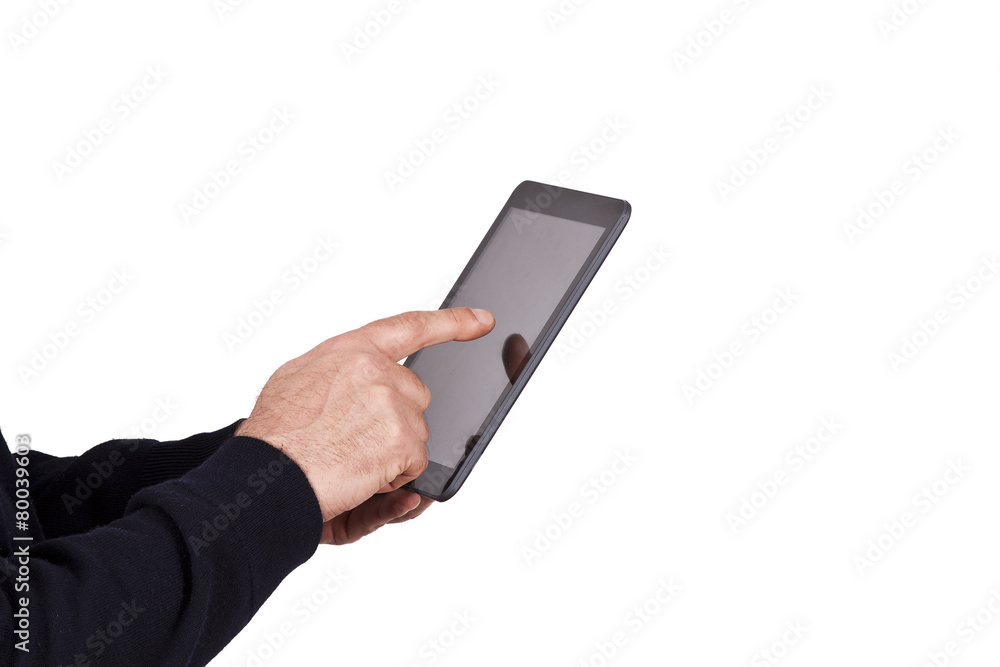 hands with mobile tablet hands with mobile tablet