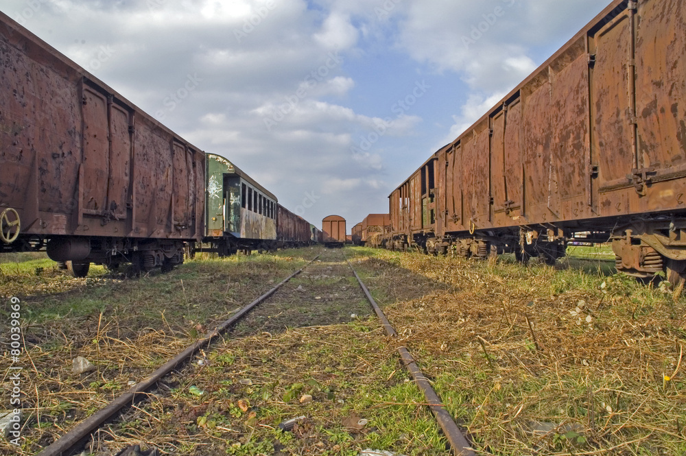 Obraz premium Old railway wagons