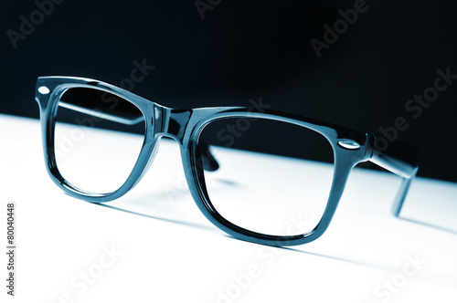 black eyeglasses