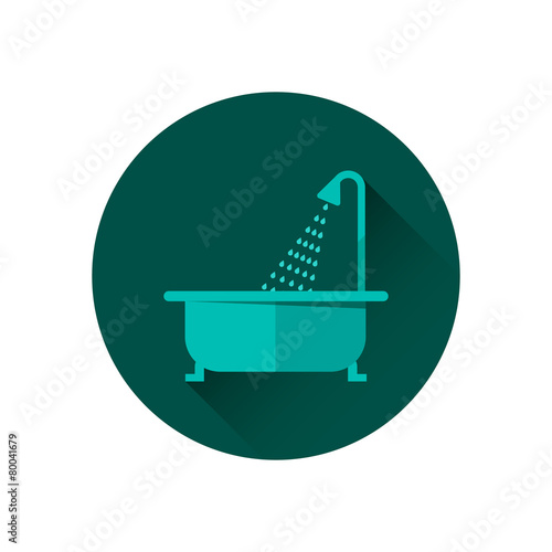 Bathtub and shower vector illustration