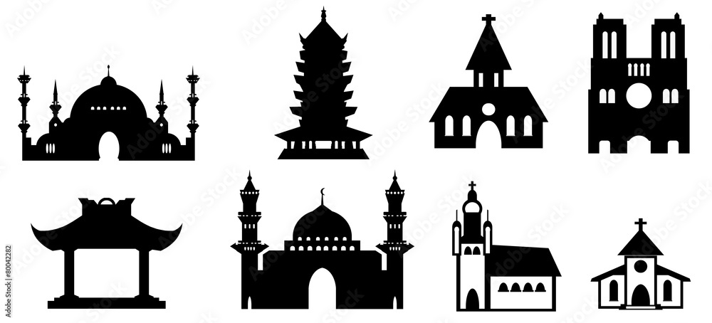 Edifices religieux en 8 icônes
