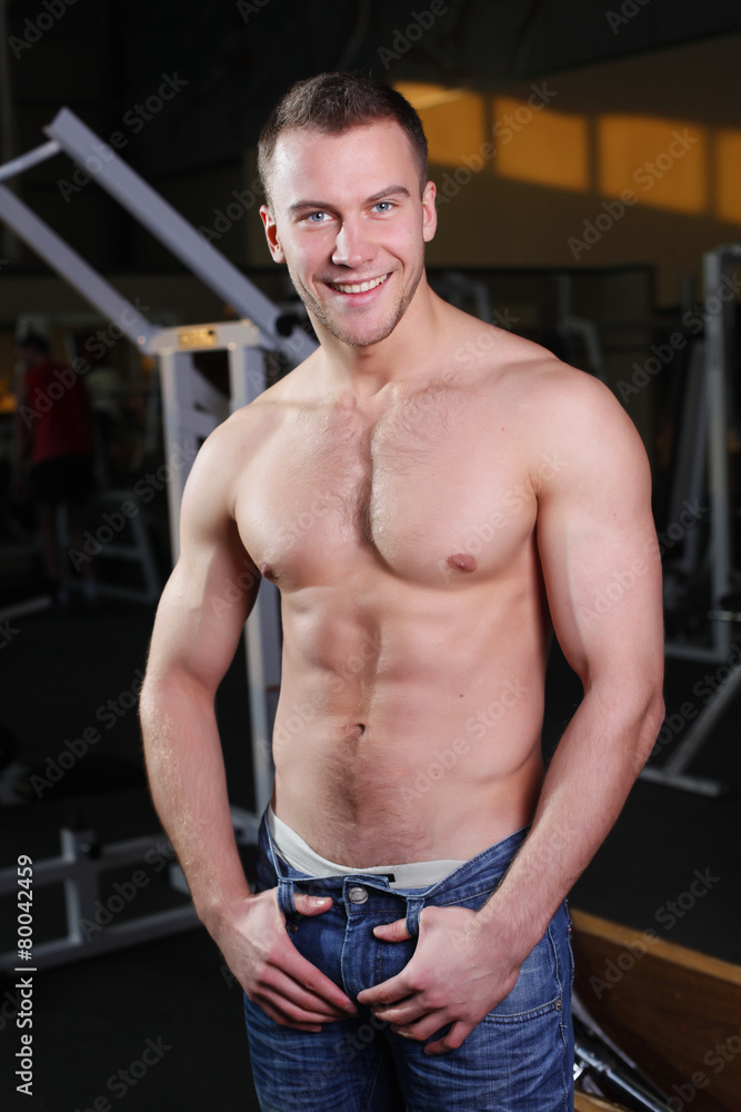 Fototapeta premium sporty man in gym