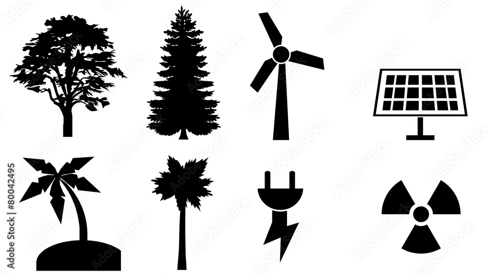 Nature et énergie en 8 icônes Nature et énergie en 8 icônes