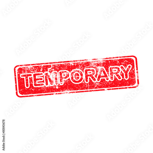 temporary red grunge rubber stamp vector illustration.