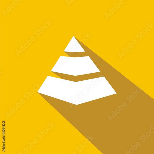 Icono pirámide amarillo sombra