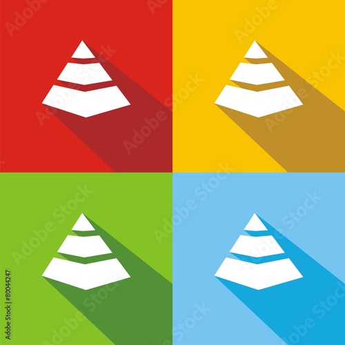Iconos pirámide colores sombra