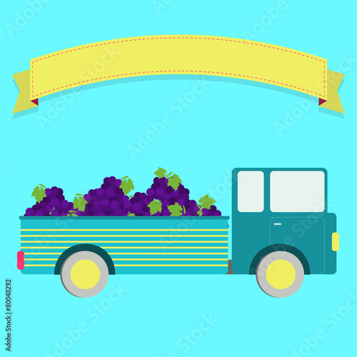 Truck with grape harvest