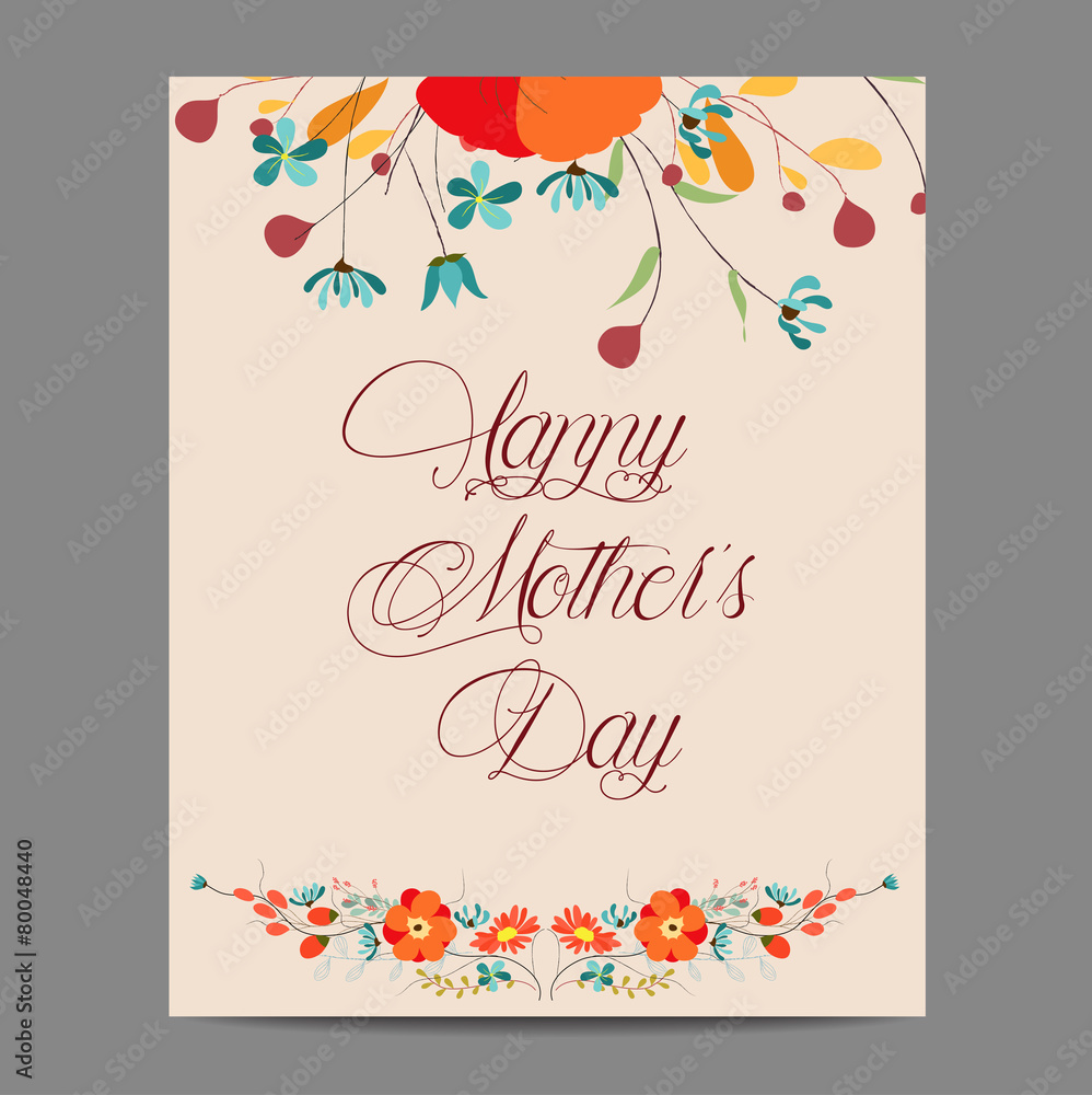 Happy Mothers's Day with florals vintage