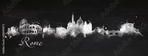Obraz Kreda sylwetka Rzym