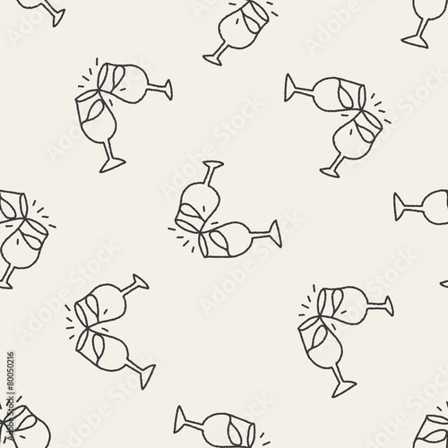 doodle wineglass seamless pattern background