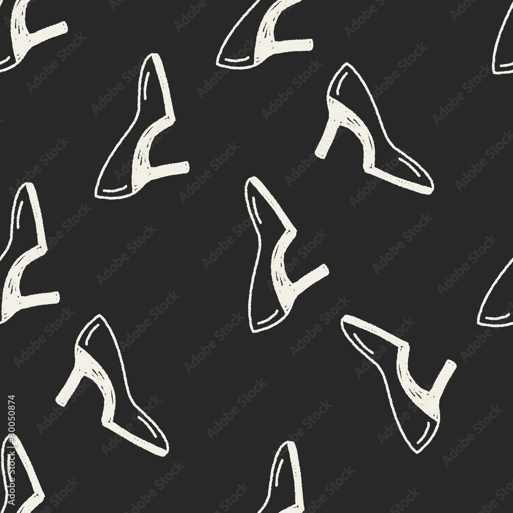 Doodle High-heeled shoes seamless pattern background Doodle High-heeled shoes seamless pattern background