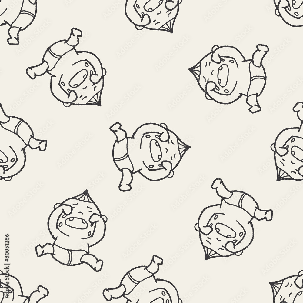 Obraz premium Doodle Baby seamless pattern background