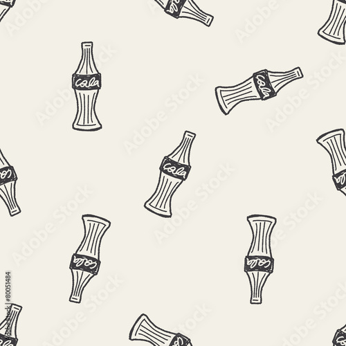 Doodle cola seamless pattern background