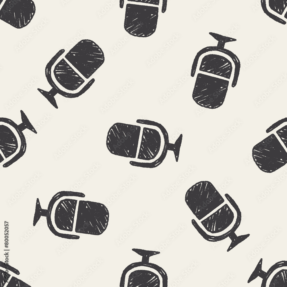 Doodle ï¼­icrophone seamless pattern background