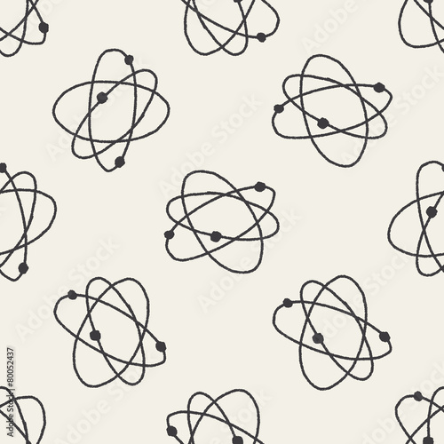Doodle atom seamless pattern background