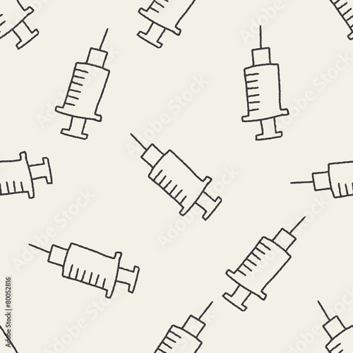 Doodle Syringes seamless pattern background