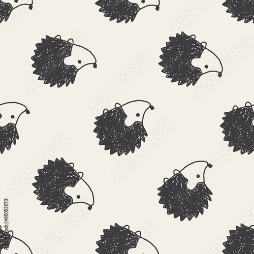 Doodle Hedgehog seamless pattern background